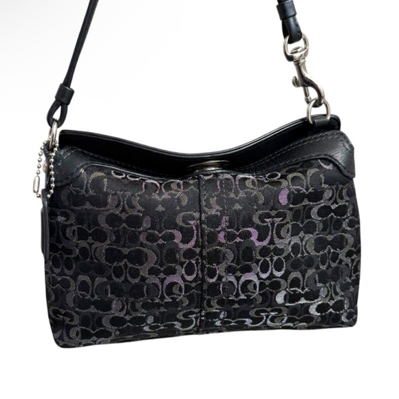 Coach vintage y2k optic c black and silver mini wristlet clutch bag - Picture 2 of 12